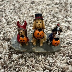 Lemax Halloween Dog Figurines with Pumpkins